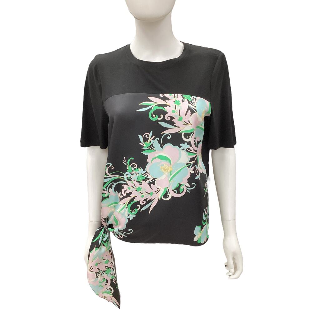 NWT Kobi Halperin Top Womens SZ S “Kate Blouse”Silk/Modal/Spandex Blend Side Tie